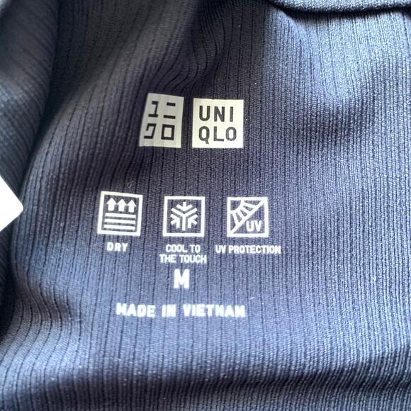 Uniqlo AIRism Soft Ribbed Flare Leggings in Navy Blue - Picture 7 of 9